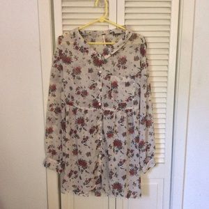 Free People shear shirt dress